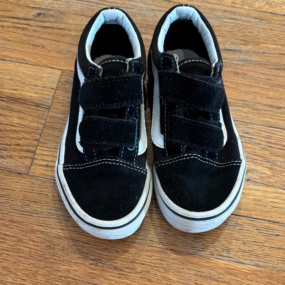 Kids Black Velcro Sneakers